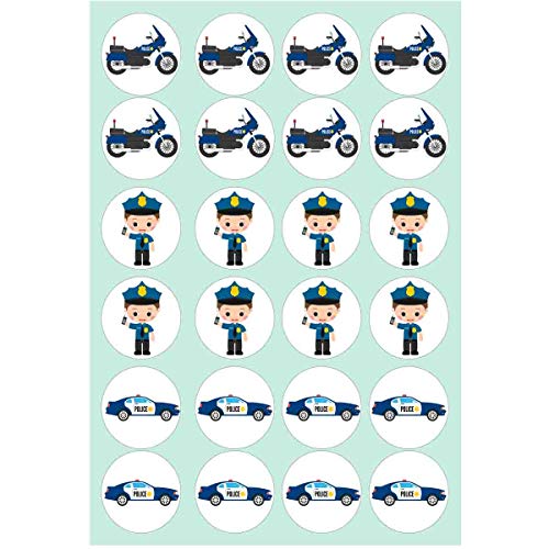 Muffinaufleger Polizeifahrzeuge zum Selbstausschneiden // Kindergeburtstag Polizei von Firlefantastisch