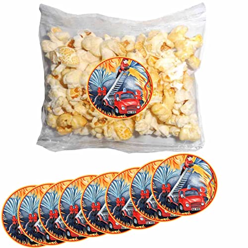 Popcorn Tütchen 10 Stück mit Feuerwehr Stickern // Mitgebsel Kindergeburtstag Feuerwehr von Firlefantastisch Der Partyshop
