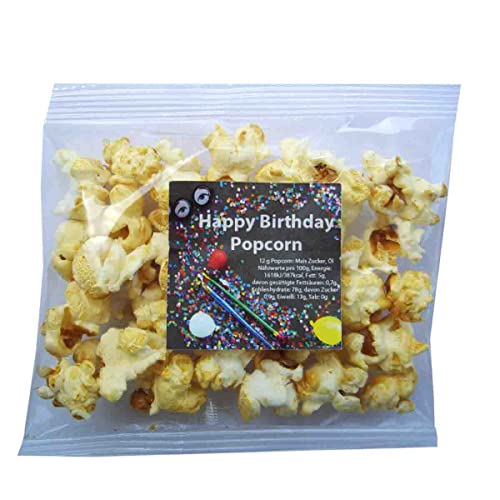 Popcorn Tütchen 10 Stück mit Happy Birthday Stickern von Firlefantastisch Der Partyshop