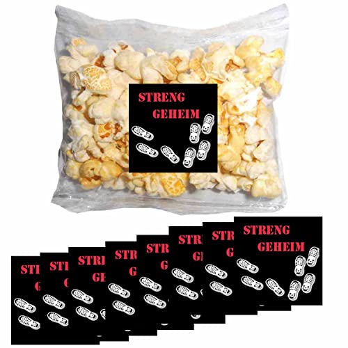 Popcorn Tütchen Detektiv 10 Stück mit je 10g mit Detektiv-Stickern von Firlefantastisch Der Partyshop