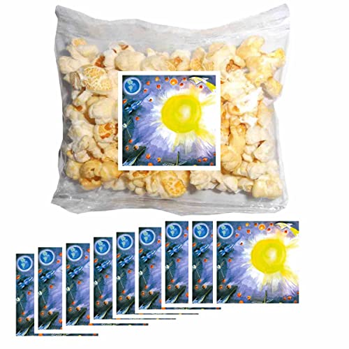 Popcorn Tütchen Weltraum 10 Stück mit je 10 g // Popcorn mit 10 Weltraumstickern von Firlefantastisch Der Partyshop