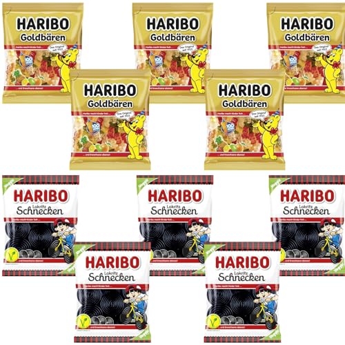 10 x HARIBO-MIX - 5 x 175g HARIBO Lakritz Schnecken und 5 x 175g HARIBO Goldbären - 1 Tüte 1,49 inkl. Versand - Ein Bundle, zusammengestellt von FISGUS® by krass-shoppen-de von FisGus