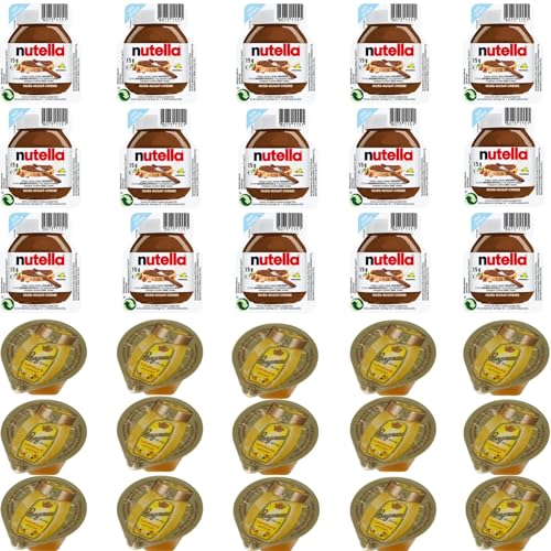 15 x 15g Nutella + 15 x 20g Langnese Landhonig = 30 Portionspackungen für ein perfektes Frühstück - Zusammengestellt von FISGUS® by krass-shoppen-de von FisGus