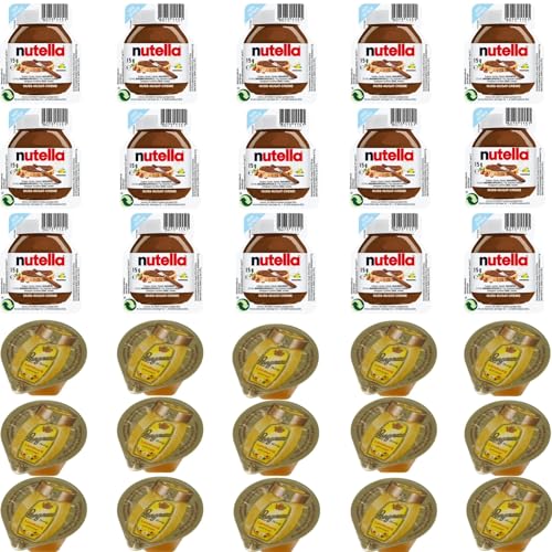 15 x 15g Nutella + 15 x 20g Langnese Landhonig = 30 Portionspackungen für ein perfektes Frühstück - Zusammengestellt von FISGUS® by krass-shoppen-de von FisGus