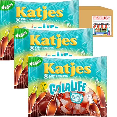 Katjes Colalife Vegane Fruchtgummis mit weniger Zucker, 3 x 160g Tüten - Zusammengestellt von krass-shoppen-de Katjes Colalife Vegane Fruchtgummis mit weniger Zucker, 3 x 160g Tüten - Zusammengestellt von krass-shoppen-de von FisGus