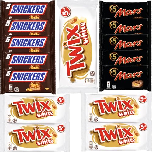 Riegelmix der Marken Mars - Snickers - Twix-white - 3x25 Riegel = 75 Stück - Ein Bundle von FISGUS® by krass-shoppen-de von FisGus