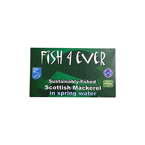 Fisch 4 Ever Makrele in Spring Water (125g) - Packung mit 2 von Fish4ever