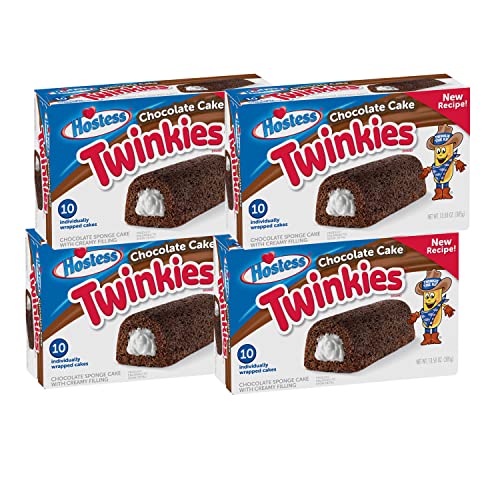 4 x Hostess Twinkies Chocolate Cake | 4 Packungen Twinkies Schokolade a 385g | Pro Packung 10 Küchlein | Vorteilspack 4 x Hostess Twinkies Chocolate Cake | 4 Packungen Twinkies Schokolade a 385g | Pro Packung 10 Küchlein | Vorteilspack von Fisher's Sweet Shop