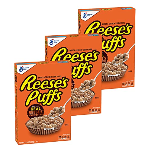 Reese's Puffs 320g - 3er Pack | Zerealien mit Reese's Erdnussbutter-Geschmack und Hershey's Kakao | Vorteilsangebot von Fisher's Sweet Shop