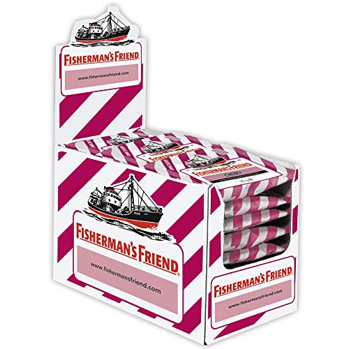 Fisherman's Friend Cherry | Karton mit 24 Beuteln | Kirsche und Menthol Geschmack | Zuckerfrei für frischen Atem von Fisherman's Friend