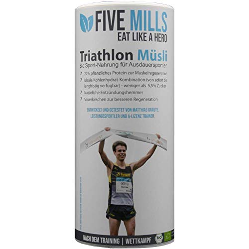 Five Mills Bio Triathlon Müsli "Nach-dem-Training" 1 x 580g. Der perfekte Energielieferant nach Deinem Ausdauertraining oder Wettkampf Five Mills Bio Triathlon Müsli "Nach-dem-Training" 1 x 580g. Der perfekte Energielieferant nach Deinem Ausdauertraining oder Wettkampf von Fivemills