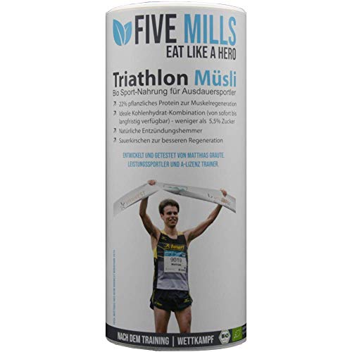 Five Mills Bio Triathlon Müsli "Nach-dem-Training" 1 x 580g. Der perfekte Energielieferant nach Deinem Ausdauertraining oder Wettkampf von Fivemills