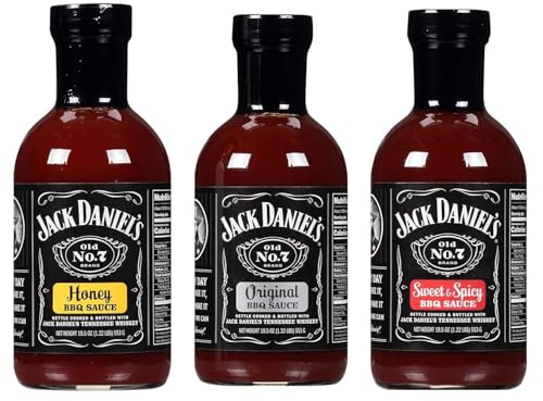 Jack Daniel's - Barbecue Grillsaucen Set - Original, Sweet & Spicy und Honey BBQ (3 x 473ml) von Flamingo on the Beach