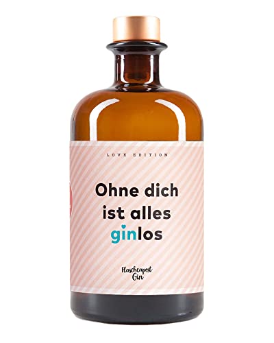 FLASCHENPOST GIN - Ohne dich ist alles ginlos - Handmade Deutscher Premium Gin mit warmen Noten von Vanille und Tonkabohne - Love Edition (0,5l) von Craft Circus