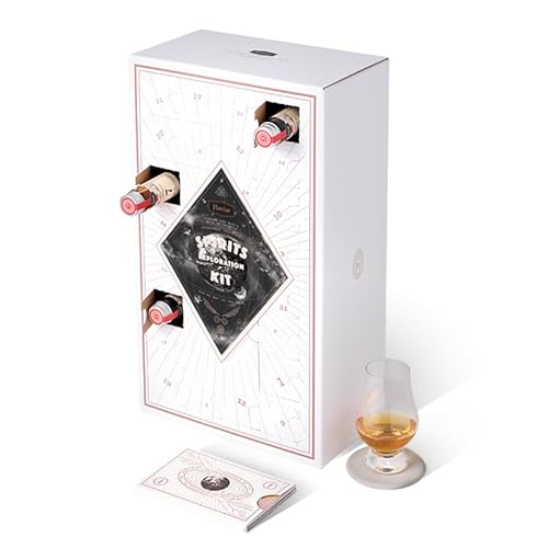 Flaviar Whiskey Tasting Kit (24 x 45 ml) - 24 Whiskys von 5 Kontinenten in Probier-Phiolen – Inkl. Glencairn Glas und Informationsheft von Flaviar
