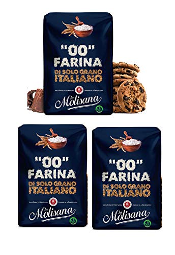 La Molisana '00' Italienisches Mehl, extra fein, ideal für Desserts, Saucen, Brot, Pizza, Crêpes, 3 kg (3 x 1 kg) von Flavour World