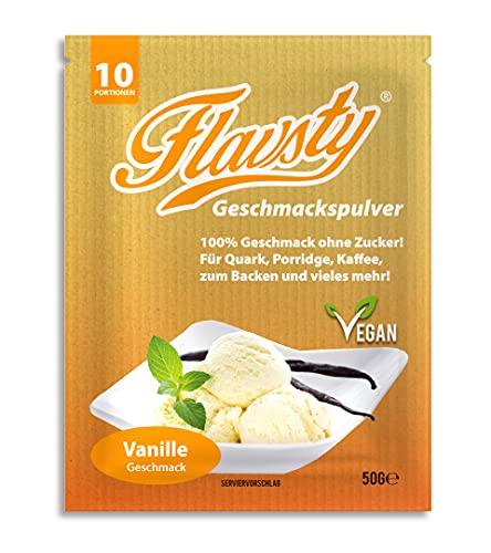 Flavsty® Geschmackspulver Vanille Probe 50g (10 Portionen) Veganes Geschmackspulver ohne Zucker - Aromapulver - Flavorpulver von Flavsty