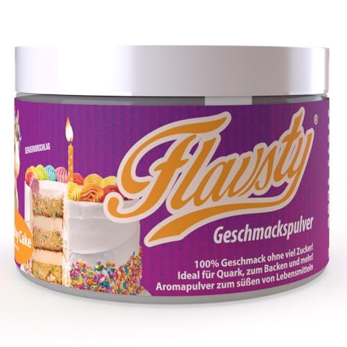 Flavsty® Geschmackspulver - Veganes Geschmackspulver ohne Zucker - Aromapulver - Flavorpowder (Birthday Cake) von Flavsty