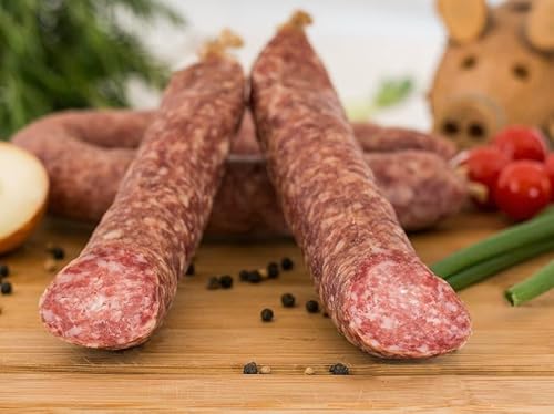 Original Eichsfelder Runde Mettwurst 300g I Fleischerei Weber I Regionale Wurstspezialität I Schlachtwarm I Eigene Herstellung I Naturgewürze I Ca. 4 Wochen Luftgetrocknet Original Eichsfelder Runde Mettwurst 300g I Fleischerei Weber I Regionale Wurstspezialität I Schlachtwarm I Eigene Herstellung I Naturgewürze I Ca. 4 Wochen Luftgetrocknet von Fleischerei Weber GmbH
