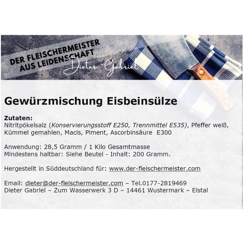 Gew?rzmischung Eisbeins?lze Gew?rzmischung Eisbeins?lze von Fleischermeister aus Leidenschaft