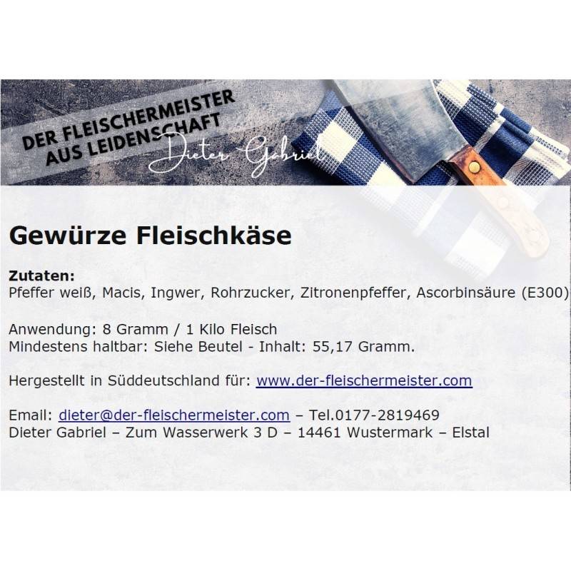 Gew?rzmischung Fleischk?se von Fleischermeister aus Leidenschaft