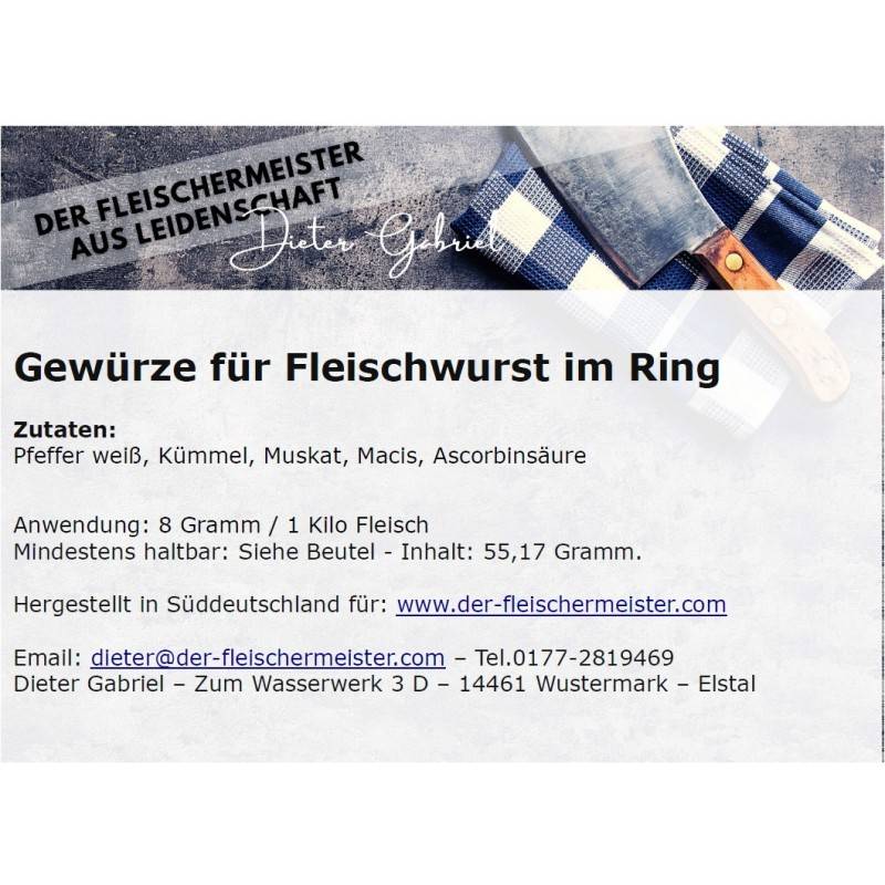 Gew?rzmischung Fleischwurst im Ring von Fleischermeister aus Leidenschaft