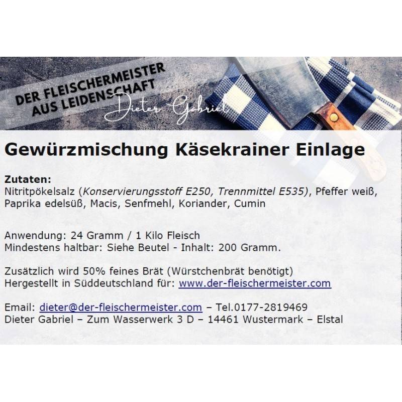 Gew?rzmischung K?sekrainer Einlage von Fleischermeister aus Leidenschaft