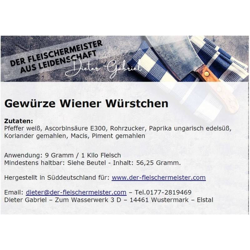 Gew?rzmischung Wiener W?rstchen von Fleischermeister aus Leidenschaft