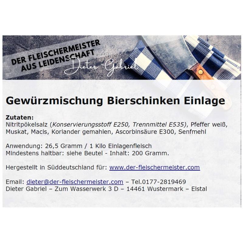 Gew?rzmischung f?r Bierschinken Einlage von Fleischermeister aus Leidenschaft