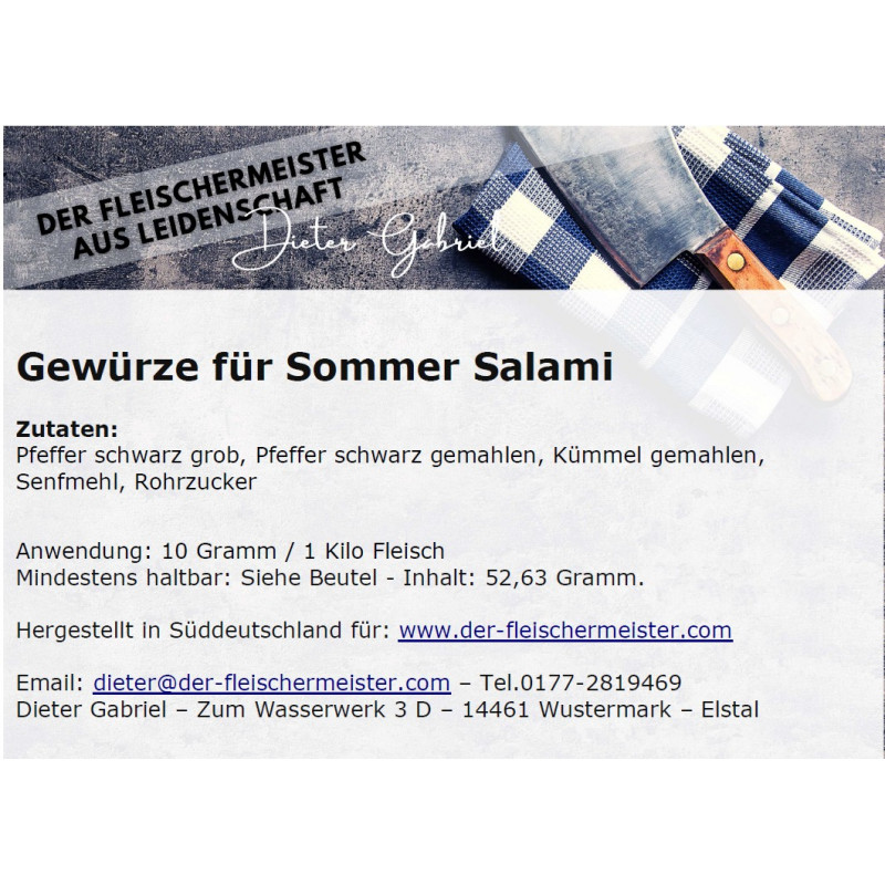 Gew?rzmischung f?r Sommer Salami von Fleischermeister aus Leidenschaft