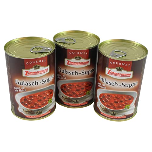 Gulasch - Suppe, pikant 3er Pack (3 Dosen à 400 ml) von Fleischwerke Zimmermann