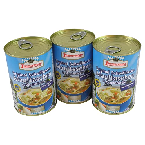 Schwäbische Maultaschen-Suppe 3er Pack (3 Dosen à 400 ml) von Fleischwerke Zimmermann