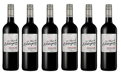 6x 0,75l - Fleur de d'Artagnan - Rouge - Côtes de Gascogne I.G.P. - Frankreich - Rotwein trocken von Fleur de d'Artagnan