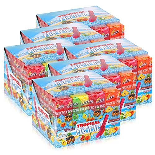 Flic'n'lic Lutscher Tropical 24 Stück 336g - Doppelter Fruchtgeschmack (6er Pack) von Flic'n'Lic