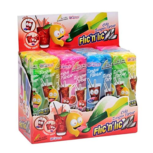 Flic'n'lic Lutscher XL Zungenfärber mit fruchtigem Geschmack 12 Stk. (1er Pack) von Flic'n'Lic