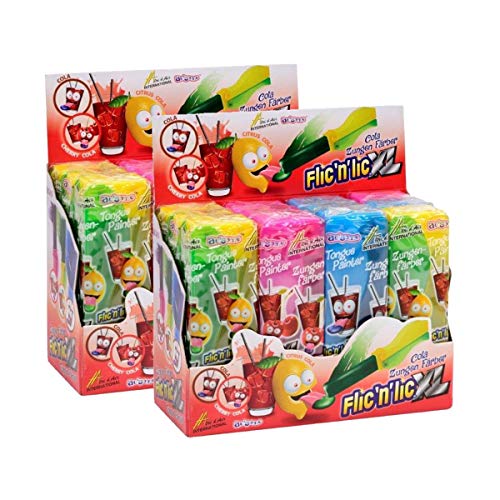 Flic'n'lic Lutscher XL Zungenfärber mit fruchtigem Geschmack 12 Stk. (2er Pack) von Flic´n´lic