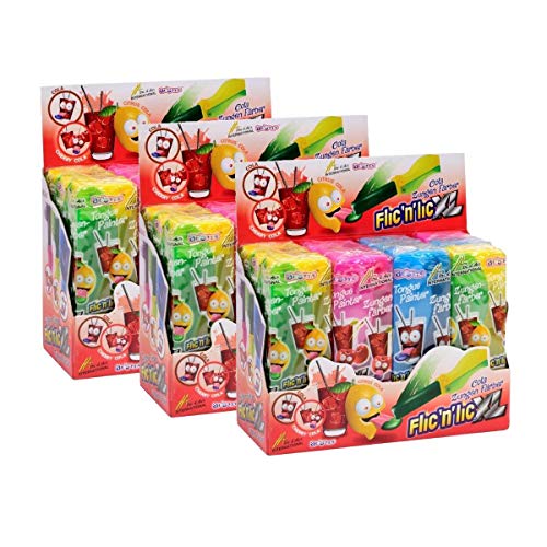 Flic'n'lic Lutscher XL Zungenfärber mit fruchtigem Geschmack 12 Stk. (3er Pack) von Flic´n´lic