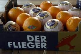 Orangen süß + saftig Marke Flieger 10 kg Karton aus Spanien von Flieger