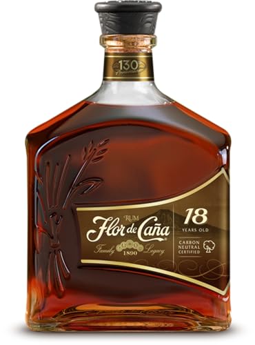 Flor de Caña Rum 18 Jahre 40% (1x 0,7 l)(Verschiedene Geschenkkarton-Designs) von Flor de Caña