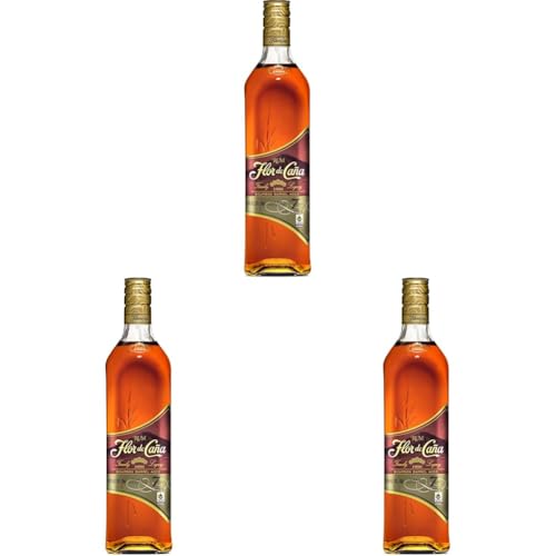 Flor de Caña Rum 7 Jahre Gran Reserva 40% Vol. (1 x 0.7 l) (Packung mit 3) von Flor de Caña