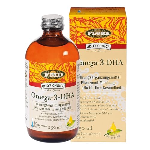 Omega-3-DHA, 250 ml | Mit Algenextrakt | 100% pflanzlich | Frei von Fischöl | Für Augen & Gehirn | Für Vegetarier, Veganer & Schwangere geeignet | Durchgehend gekühlt von FMD