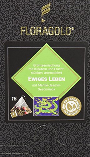 FLORAGOLD Pyramidenbeutel grüner Tee Ewiges Leben, 1er Pack (1 x 45 g) von FLORAGOLD
