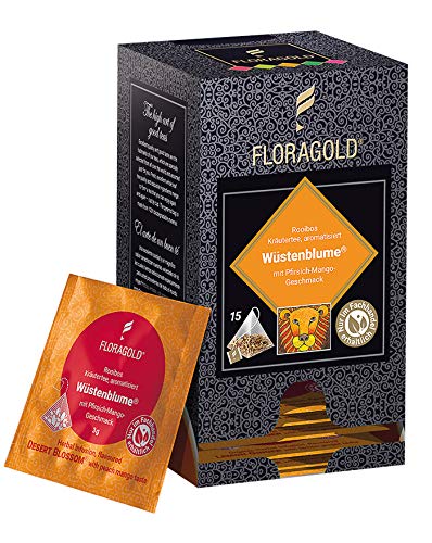 Florapharm - Wüstenblume Pyramidenbeutel Packung, Rooibos-Tee mit Pfirsisch-Mango-Geschmack, 45 GR von FloraPharm