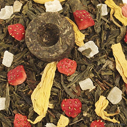 Florapharm Grüntee aromatisiert Die Acht Schätze des Shaolin 1000g Erdbeer-Ananas-Geschmack Nachfüllpack Lose von FloraPharm