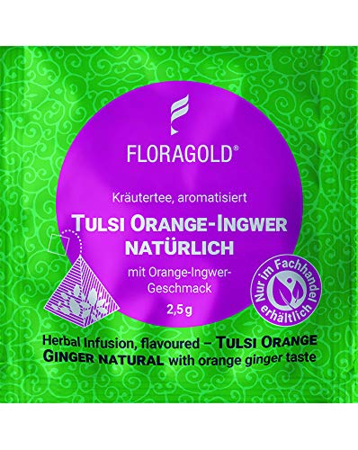 Kräutertee Tulsi Orange Ingwer natürlich 100er Pyramidenbeutel von Floragold von Floragold