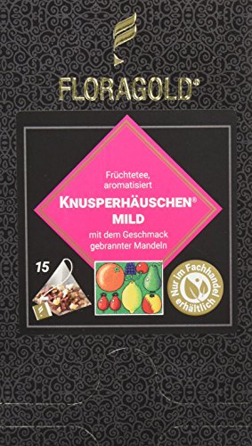 FLORAGOLD Pyramidenbeutel Früchtetee Knusperhäuschen magenmild, 1er Pack (1 x 68 g) von FLORAGOLD