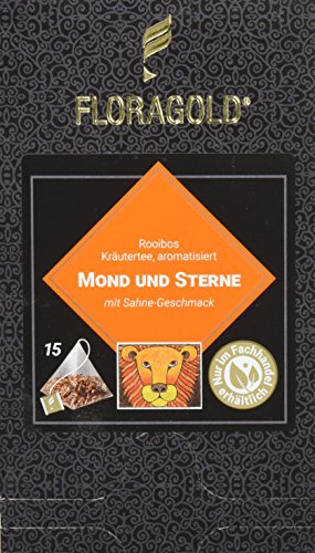 FLORAGOLD Pyramidenbeutel rotbuschtee Mond und Sterne, 1er Pack (1 x 45 g) von FLORAGOLD