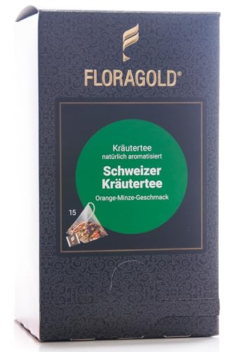 FLORAGOLD Pyramidenbeutel KT Schweizer Kräutertee, 1er Pack (1 x 45 g) von FLORAGOLD