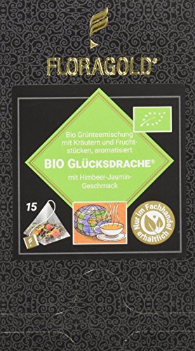 FLORAGOLD Pyramidenbeutel grüner Tee Bio Glücksdrache, 1er Pack (1 x 45 g) von FLORAGOLD