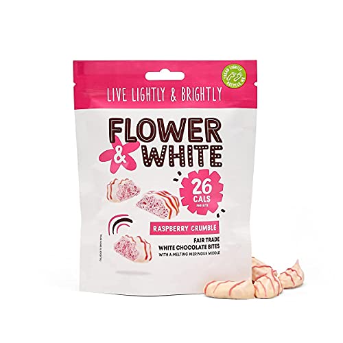 Flower & White Raspberry Crumble Fairtrade Chocolate Meringue Riegel 75g von Flower & White